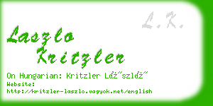 laszlo kritzler business card